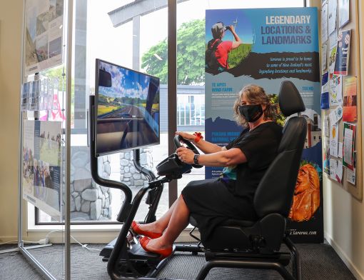 Highway driving game at Woodville Library 