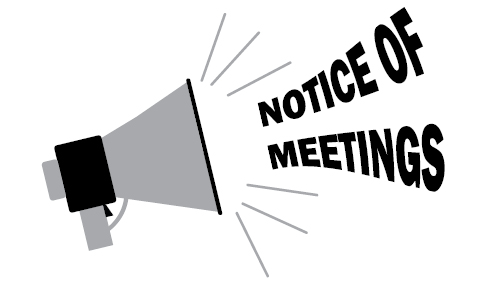 Notice of Meetings – August 2023